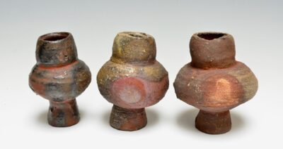 Homage to the Cycladic series, three collared jars